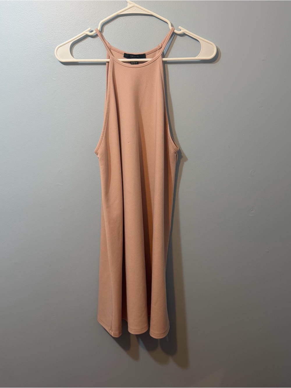 Forever 21 Blush Peach High-Neck Midi Dress